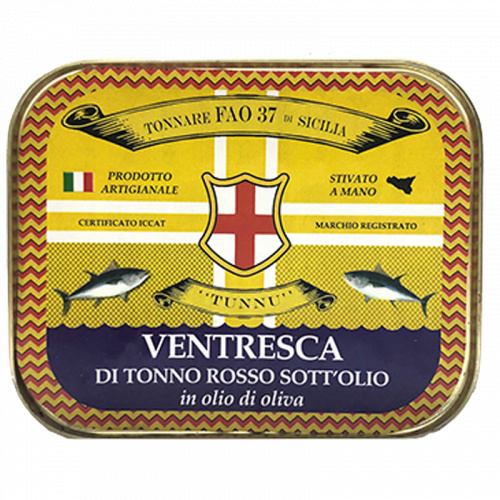 Ventresca di Tonno Rosso sott’olio in olio di oliva 330g - Tunnu