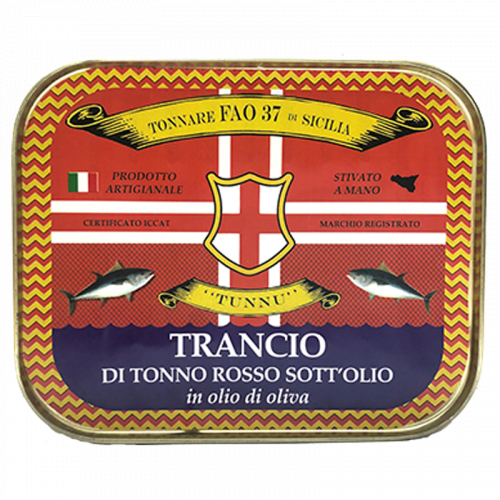 Trancio di Tonno Rosso sott’olio in olio di oliva 330g - Tunnu